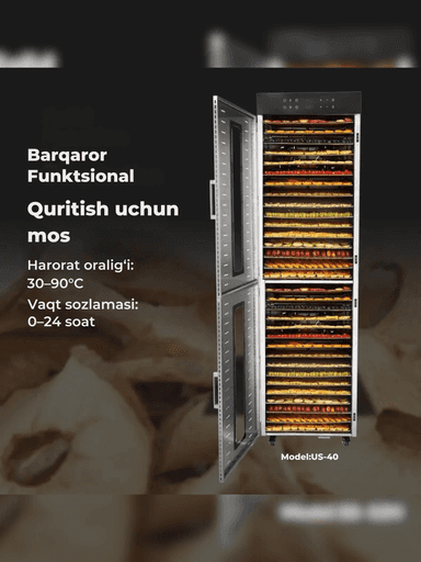 Sabzavot va mevalar uchun quritgich / meva, sabzavot va pastilalar uchun degidrator Uskunalar.uz US-40