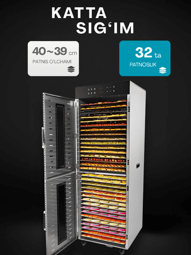 Sabzavot va mevalar uchun quritgich / meva, sabzavot va pastilalar uchun degidrator Uskunalar.uz US-32
