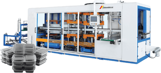 Uskunalar.uz - Full automatic three/four station station plastic thermoforming machine US-DH520-3