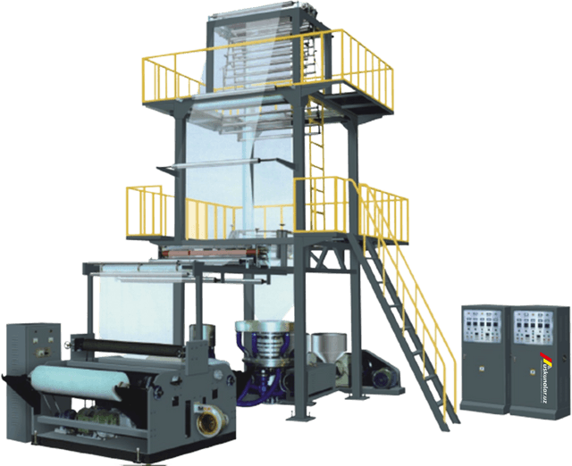 Uskunalar.uz - Комплект оборудования для производства полиэтиленовых пакетов (2 слоя) US-SJ-55*2/FM1500