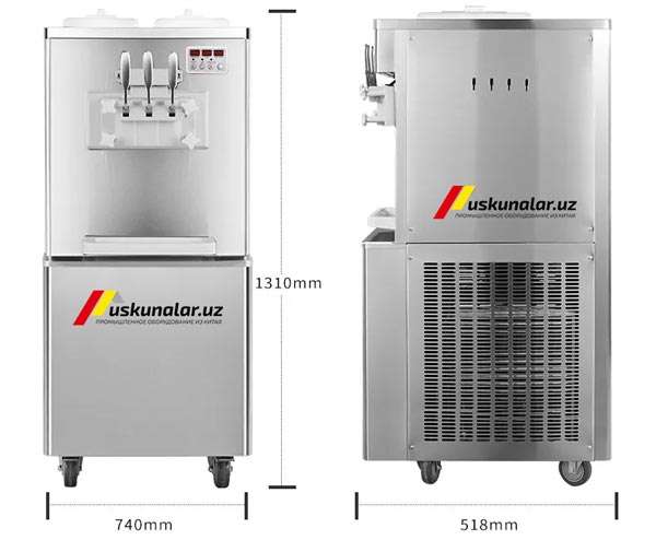 Uskunalar.uz - Автоматическая машина для мягкого мороженого с 3 вкусами US-BLO-838-2