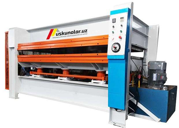 Uskunalar.uz - 120 ton hydraulic hot press machine US-MH3848X120T, with 1-2-3 layer