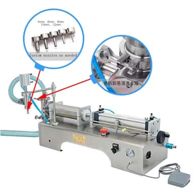 Gorizontal ko'p funktsiyali bitta boshli suyuqlik to'ldirish mashinasi. To'ldirish Imkoniyat: 30-300ml