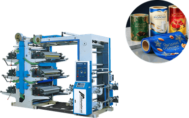 Olti xil rangli flekso bosish uskunasi | maksimal bosish kengligi 800 mm