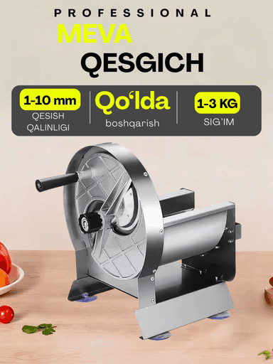 Ko‘p funksiyali qo‘lda ishlatiladigan slyayser, tilimlab kesish uchun, qo‘lda.