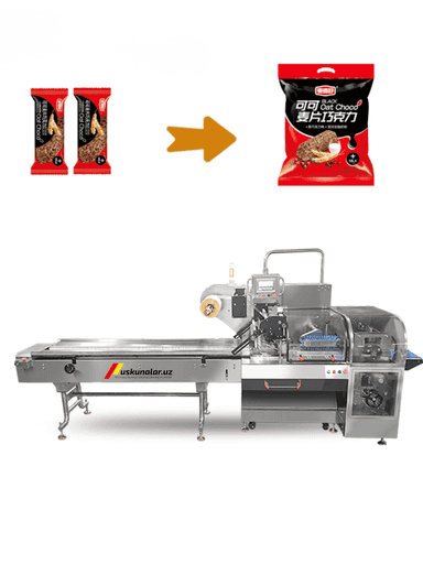 Avtomatik Gorizontal Qadoqlash Mashinasi US-US45 | Shokolad, Vafli, Non Mahsulotlari uchun High-Speed Pillow Packaging Machine