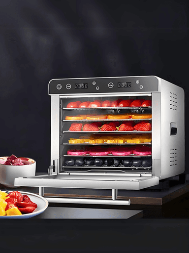 8 poddonli degidrator quritgich, meva va sabzavotlar uchun quritish uskunasi raqamli vaqt va haroratni nazorat qiluvchi