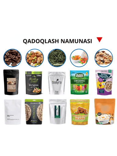 Avtomatik Doypack Kukun va Donador Mahsulotlar Qadoqlash Stanogi | Makaron, Spagetti, Qahva, Choy, Ziravor, Un, Shakar, Yorma va boshqalar uchun