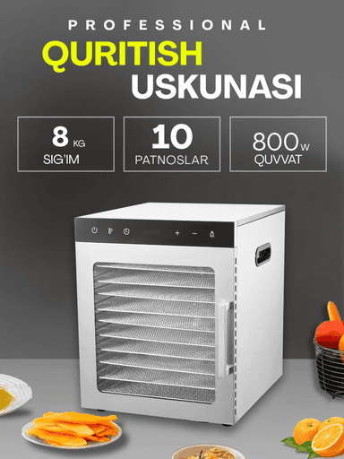 US-10 meva quritgich — uy uchun meva va sabzavot quritgich aparat