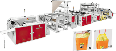 Машина для изготовления полиэтиленовых пакетов с перекрытием и шнурком US-CW-1000PG+OR