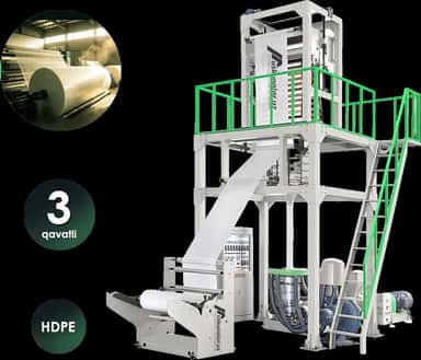 Uch qavatli polietilen plyonka ishlab chiqarish uskunasi | maks. rulon kengligi 800 mm