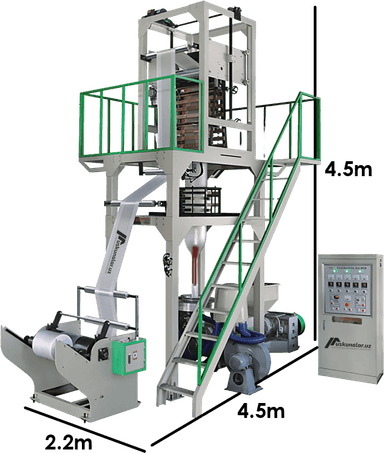 Polietilen plyonka (HDPE) ishlab chiqarish uskunasi | maksimal plyonka kengligi 800 mm