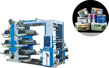 Olti xil rangli flekso bosish uskunasi | maksimal bosish kengligi 600 mm