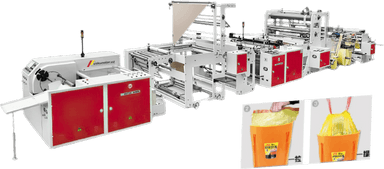 Машина для изготовления полиэтиленовых пакетов с перекрытием и шнурком US-CW-1000PG+OR