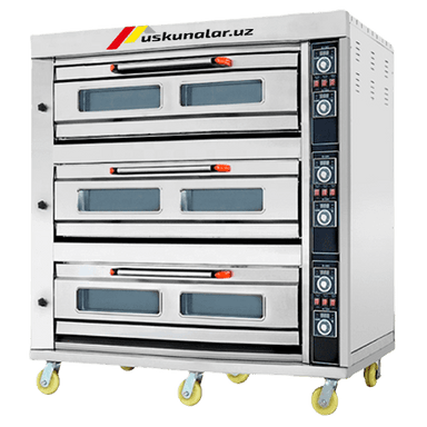 Electric and gas oven with 3 decks 12 trays