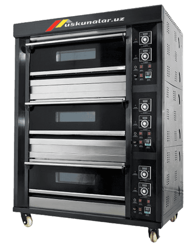 Gas steam oven with 3 decks 9 trays