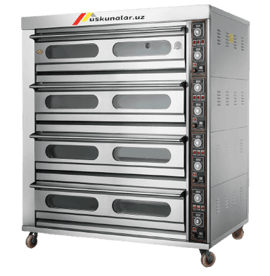 Gas steam oven with 4 decks 16 trays