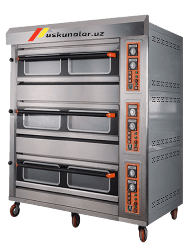 Gas steam oven with 3 decks 9 trays