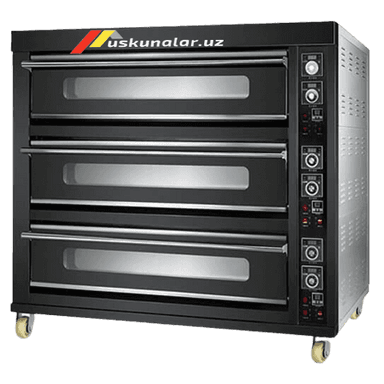 Gas steam oven with 3 decks 12 trays