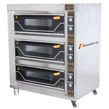 Electric steam oven 3 decks 12 trays
