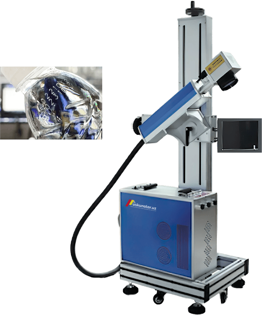 lazer bilan markirovkalash uskunasi, markirovka qilish uskunasi, data pechat qilish uskunasi, yaroqlik muddati qo'yish uskunasi, yaroqlik muddati, srok godnosti